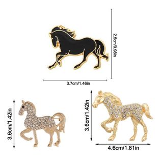 Trâm cài hình ngựa NCE với đá lấp lánh, lapel pin động vật sang trọng - quà tặng độc đáo