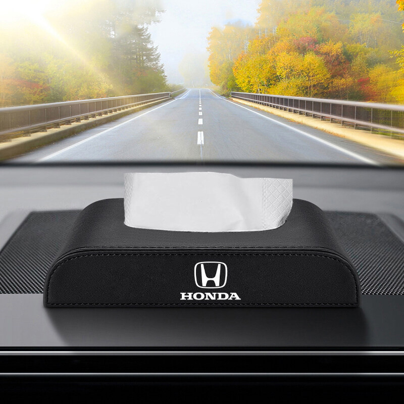 Hộp đựng khăn giấy ô tô bằng da phù hợp cho phụ kiện trang trí nội thất Honda Accord City Civic HRV CRV Jazz CRZ CRIDER