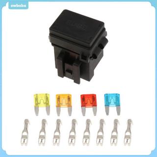 Rơle & 4 Bộ Đế Cầu Chì 4 Rơle Pin & Flasher, Hộp Ổ Cắm Giá Đỡ Cầu Chì SUV Ô Tô