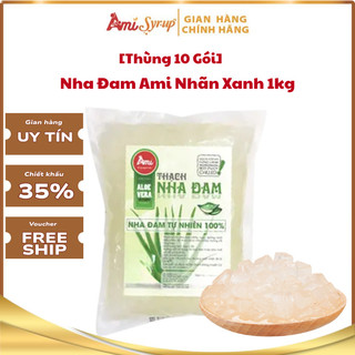 [Thùng 10 Gói] Nha Đam Ami Nhãn Xanh 1kg, Topping Ăn Vặt Thơm Ngon Giòn Sần Sật