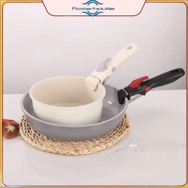 Bộ dụng cụ nấu ăn chống bỏng màu trắng & xám POWER với tay cầm có thể tháo rời Thay thế tay cầm nồi đa năng Tay cầm có thể tháo rời đa năng.