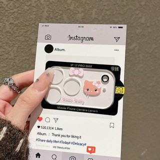 Phim hoạt hình Love Wave Dot Expression Lens Film cho iPhone17 Pro 17 Pro Max Vỏ bảo vệ ống kính tích hợp trong suốt chống sốc