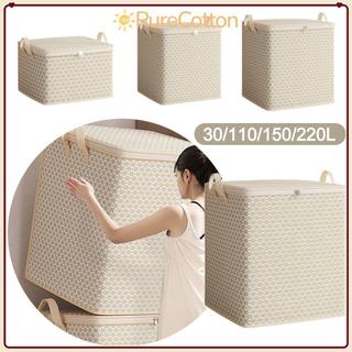 [Giao hàng từ Việt Nam] Thùng đựng quần áo PURECOTTON0, Túi đựng chăn bông có thể gập lại dung tích lớn, Di động có tay cầm Hộp đựng quần áo Tủ quần áo chống bụi cho gia đình
