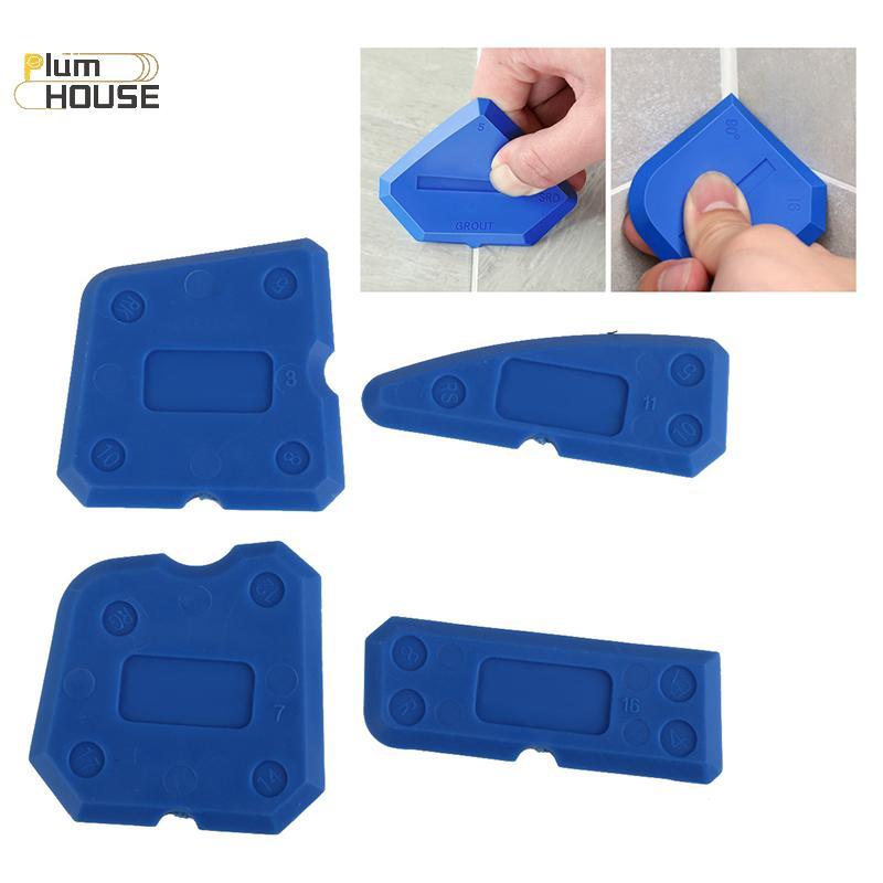 PlumHOUSE 4 Bộ Dụng Cụ Caulking Silicone Joint Sealant Spreader Thìa Cạp Cạnh Dụng Cụ Sửa Chữa Sàn Ngói Cạnh Dụng Cụ Làm Sạch Tay VN