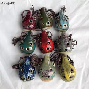 Cod 6 lỗ nhỏ Ocarina sáo người mới bắt đầu nhạc cụ du lịch lưu niệm phụ kiện mặt Dây Chuyền Gốm mới
