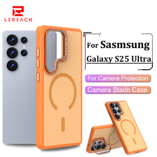 Ốp Lưng Từ Tính Lereach Cho Samsung Galaxy S26 Ultra Plus S25 Ultra S24 Ultra S25 FE Acrylic + TPU Vỏ Điện Thoại Tất Cả Xung Quanh Chống Sốc Màu Sáng