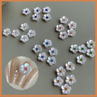 [savemoneyeveryday] 5 Chiếc Hoa Ngọc Trai Năm Cánh Hoa Phụ Kiện Quyến Rũ Móng Tay Với Kim Cương Giả Pha Lê Trang Trí Móng Tay Nghệ Thuật Đồ Dùng Làm Móng Tay [vn]