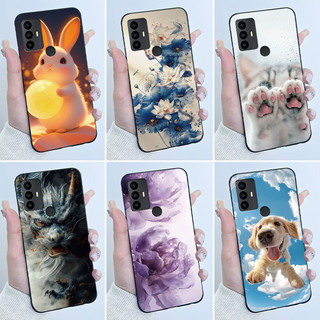 Ốp lưng mềm TPU đen, thẩm mỹ, sang trọng, dễ thương cho bé trai bé gái, tương thích TCL 305/306/30 SE/30E