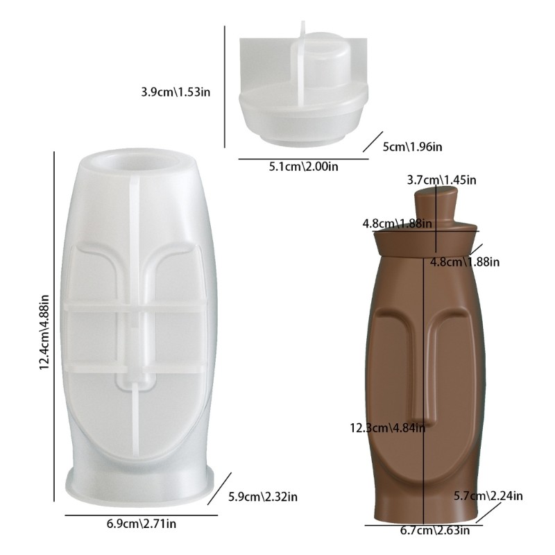 Khuôn Silicon Hình Học Hiện Đại cho DIY Bình Nhựa Đúc - Tạo Bình Độc Đáo & Trang Trí Nhà Cửa