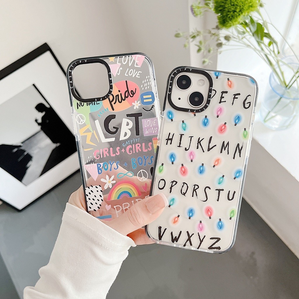 CASET Cờ cầu vồng LGBT Pride Peace Love Wins Bảng chữ cái Vỏ mềm đầy màu sắc Tương thích cho IPhone 17 Pro Max Air Plus 16 / 15 / 14 / 13 / 12 / 11 / XR / X / XS / SE / 8 / 7 / 6