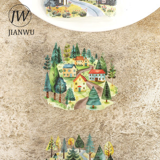JIANWU 80mm * 200cm Vintage Bắc Âu Cottage Nhà Vật Liệu Phong Cảnh Cắt Băng Thêu Sò PET Sáng Tạo DIY Tạp Chí Văn Phòng Phẩm