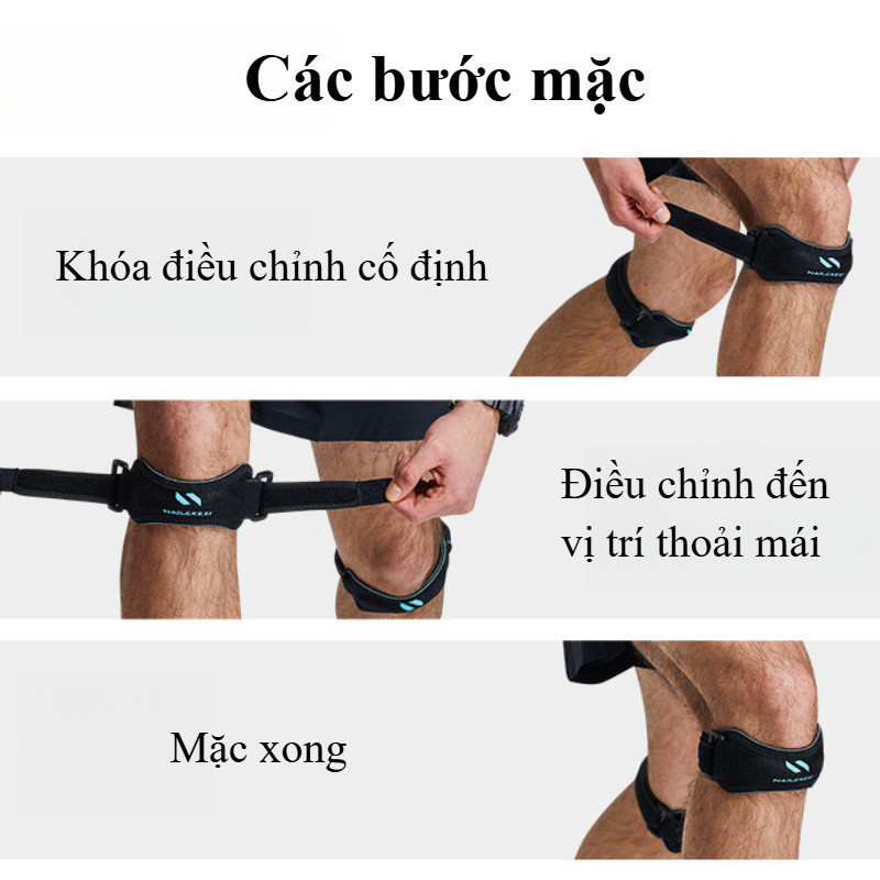 Băng Bảo Vệ Đầu Gối Chuyên Nghiệp - Giảm Chấn, Ổn Định Xương Bánh Chè - Dùng Cho Gym, Chạy Bộ