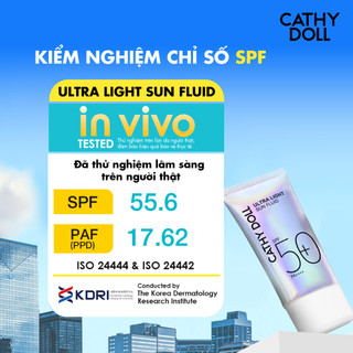 Sữa Chống Nắng Cathy Doll Ultra Light Sun Fluid SPF50+ PA++++ Thấm Nhanh, Không Gây Nhờn Dính Và Hỗ Trợ Bảo Vệ Da 40ml