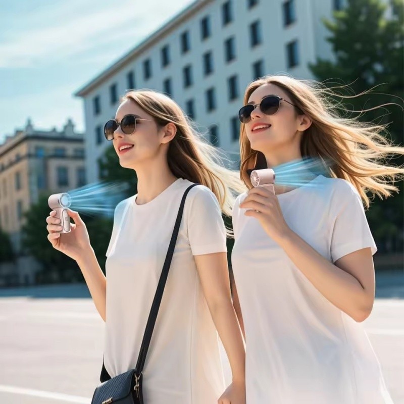 [Tấm chắn ổ đĩa] Quạt cầm tay công suất gió tốc độ cao điều chỉnh vô cấp - Màn hình LED Quạt điện có thể sạc lại Turbo Pocket Type-C có thể sạc lại