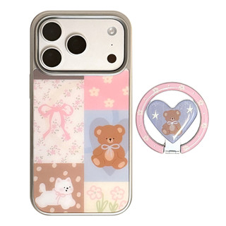 [Sheren] Ốp điện thoại hình gấu hoạt hình phù hợp với i17 16 15 14 13 12 11 pro max Vỏ bảo vệ chống sốc