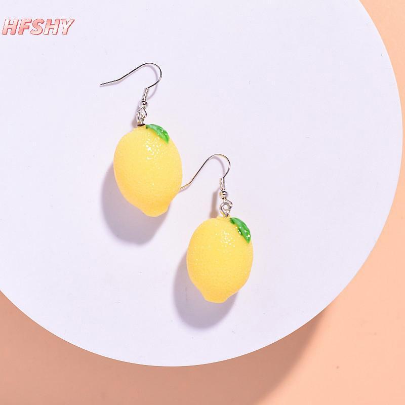 HFSHY Bông Tai Chanh Đinh 3D Trái Cây Dễ Thương Giả Không Gây Dị Ứng Mùa Hè Phụ Kiện Cho Nữ Bé Gái VN