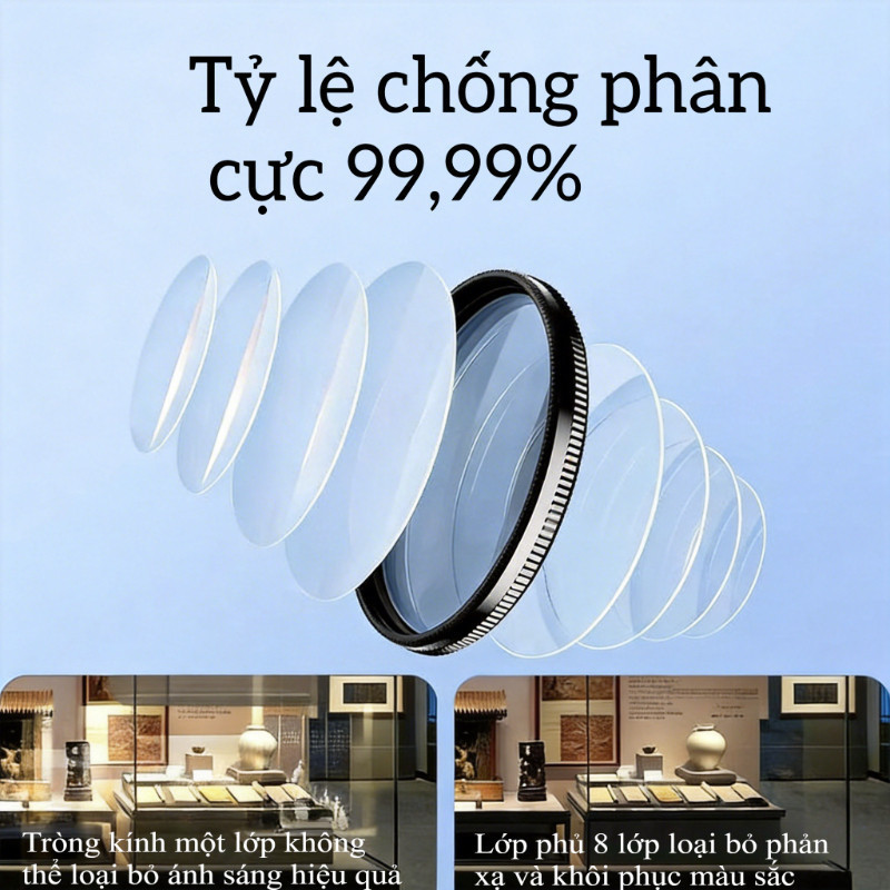 Bộ Kẹp Lọc CPL 52mm Từ Tính – Phù Hợp Mọi Điện Thoại, Kính Lọc Phân Cực Xoay, Chống Chói & Tăng Chi Tiết Ảnh