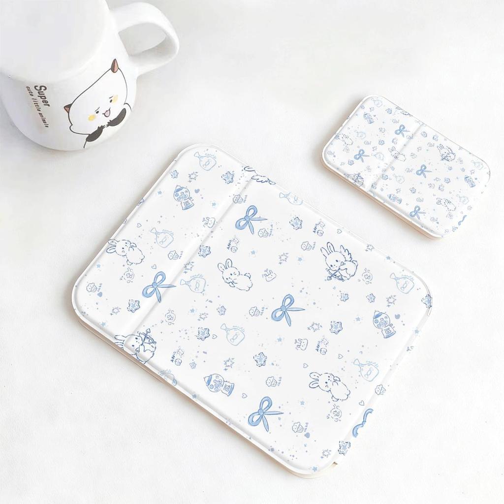 Màu xanh Bowknot Gương gấp trang điểm cho đi làm đi chơi