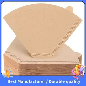 Bộ lọc cà phê không tẩy trắng cao cấp trong 100 gói- 4 nón cho máy làm nhỏ giọt 8-12 cốc và đổ trên máy