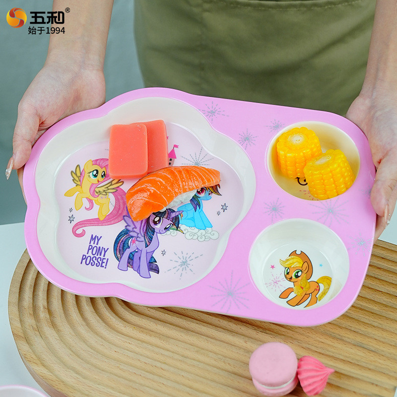My Little Pony Bộ Đồ Ăn Trẻ Em Hộ Gia Đình Melamine Ngăn Đĩa Thực Phẩm Bổ Sung Bát Dễ Thương Mẫu Giáo Melamine Đĩa Ăn YSDN