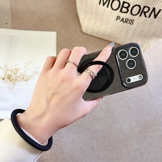 Màu Hồng Lấp Lánh Bột Xoay 360 Độ Đứng Wrsit Dây Đeo Ốp Lưng Điện Thoại iPhone 17Promax 17pro 12 13 14 15 16 Pro Max 11 Silicon Mềm Chống Sốc Nữ Vỏ Di Động