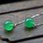 Bông tai hạt tròn mã não Chrysoprase phong cách dân tộc thanh lịch dành cho nữ