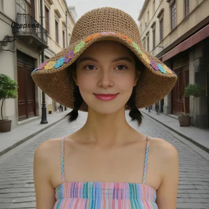 Mũ đi biển nữ vành rộng chống UV đa màu, có thể gập lại - Perfect cho mùa hè đi biển và du lịch ngoài trời