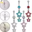 < YEI > Vòng buộc bụng pha lê Dangle bằng thép không gỉ Thiết kế hình con bướm xuyên thấu Trang sức cơ thể hợp thời trang cho câu lạc bộ mùa hè Mới