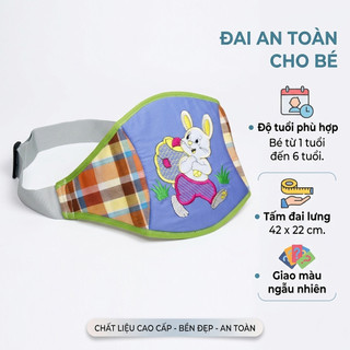 Đai đi xe máy an toàn cho bé từ 1-10 tuổi dày dặn họa tiết đáng yêu giao ngẫu nhiên
