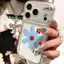 Hoa màu xanh vẽ ngắn cho 16 trường hợp iPhone 17Air Space Case 14/13/11Pro