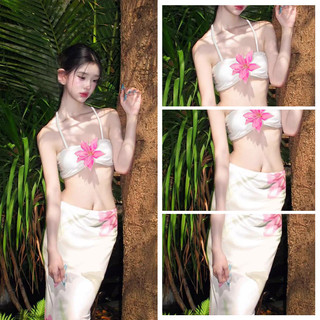 Bộ bikini không dây họa tiết hoa Design Sense, đồ bơi mùa hè gợi cảm, kỳ nghỉ biển, cô nàng nóng bỏng.