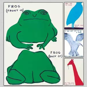 David Shrigley Hươu Cao Cổ & Cà Chua In Hình Hài Hước Trừu Tượng Poster Cho Phòng Khách Trang Trí Phòng Ngủ Unframed