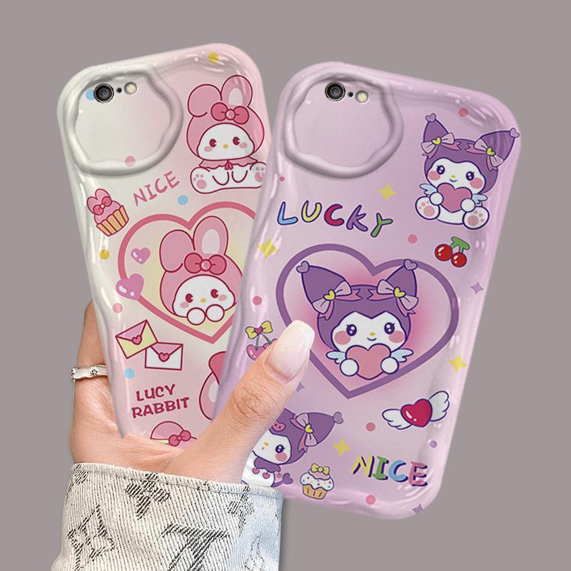 Ốp Silicon Hoạt Hình Cho iPhone 6 6S 6 Plus 6S Plus 7 8 Plus SE 2020 3D TPU Mềm Sanrio Kuromi Cặp Đôi My Melody Vỏ Điện Thoại Chống Sốc