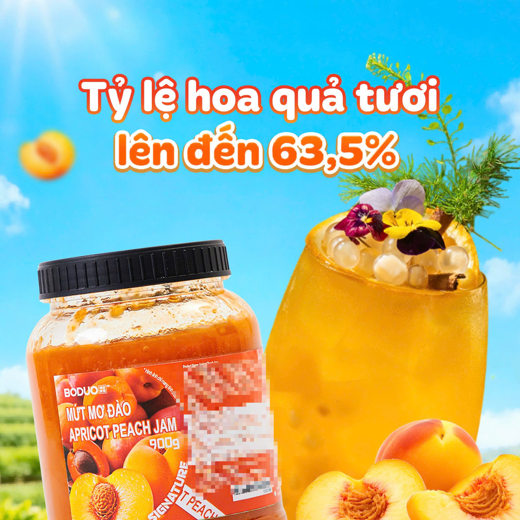 Mứt Trái Cây Boduo Đủ Hương Vị Hộp 1kg, Đa Ứng Dụng Pha Chế Đồ Uống Và Làm Nhân Bánh