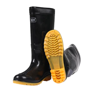 3531 Giày Đi Mưa Cao Cấp Nam 1802 Giày Đi Mưa Dày Câu Cá Rửa Xe Chống Thấm Nước Chống Trơn Trượt Giày Trâu Bò Tendon Đế Bảo Vệ Lao Động Giày Cao Su 12DL