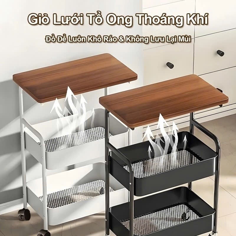 xe đẩy spa 3 tầng kệ cạnh bàn kệ cạnh bàn sử dụng cho phòng khách và phòng ngủ