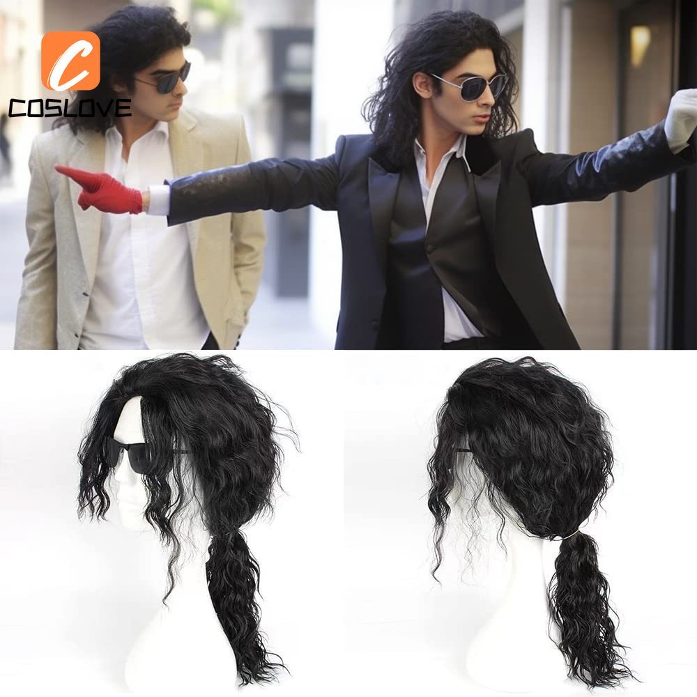 Tóc giả cosplay màu đen xoăn, phù hợp làm phụ kiện trang trí cho các hiệu suất sân khấu