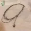Dây chuyền phong cách Y2K nữ với hình pentagram vàcharm zircon màu bạc