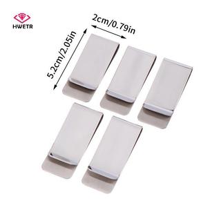 HWETR 5 Cái Đơn Giản Mỏng Kim Loại Kẹp Tiền Di Động Đa Năng Kinh Doanh Kẹp Thẻ Nam Ví Đựng Thẻ Kinh Doanh Ví Kẹp Tiền Mặt