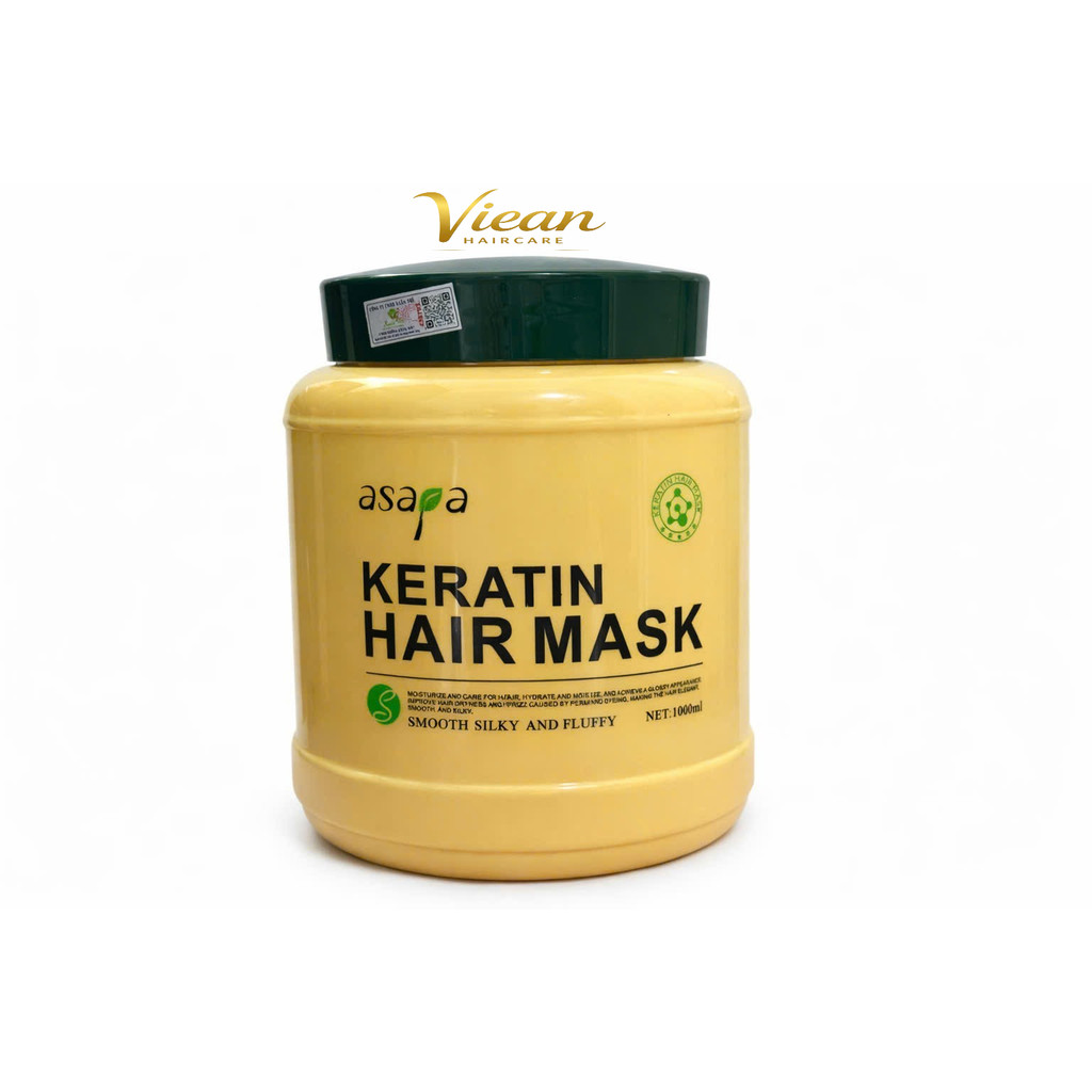 Hấp Dầu Phục Hồi Chuyên Sâu ASAPA KERATIN HAIR MASK 1000ML Phục Hồi Sâu Cho Tóc Hư Tổn, Gãy Rụng