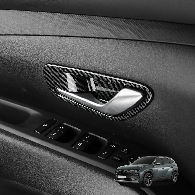 Sợi Carbon Xe Bên Trong Cửa Bát Tay Cầm Khung Dành Cho Xe Hyundai Tucson NX4 2022 2023 2024 2025 Phụ Kiện Nội Thất