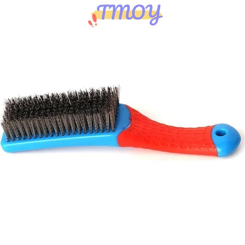 Bàn chải dây thép không gỉ hạng nặng TMOY có tay cầm bằng nhựa thoải mái Hoàn hảo để loại bỏ rỉ sét, xỉ hàn, bụi bẩn và sơn TMOY