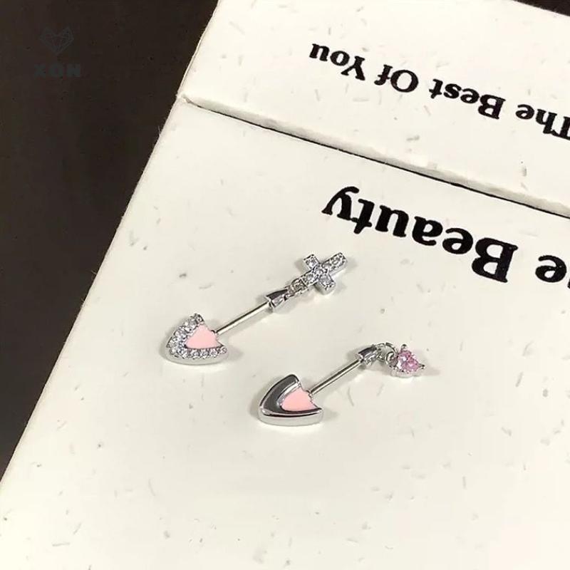 [XON] 1 Chiếc Tai Mèo Hình Flash Zircon Trái Tim Mặt Dây Chuyền Xương Tai Bông Tai Móng Tay Cho Nữ Phụ Kiện Xuyên Cơ Thể Hợp Thời Trang [Mina]
