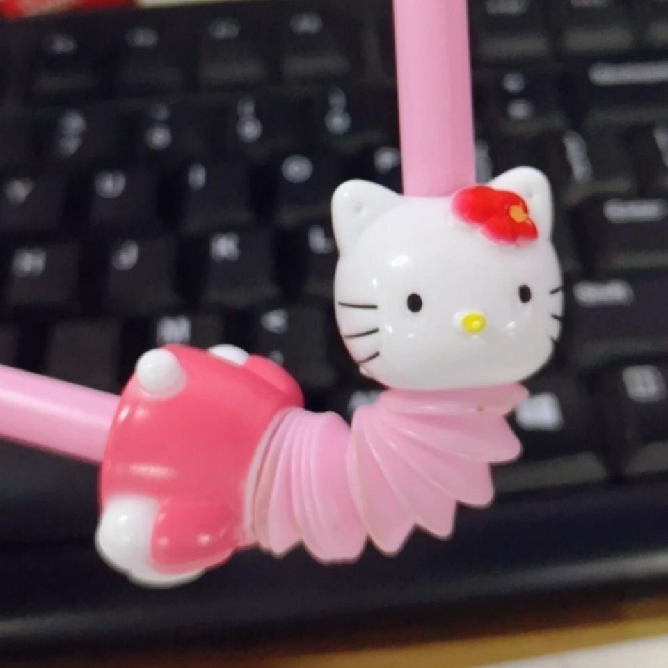 Dễ Thương HelloKitty Nước Giải Khát Ống Có Thể Thu Vào Có Thể Uốn Cong Trà Sữa Nhựa Thủy Tinh Ống Hút TZUC