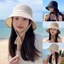 Mũ Rơm PYCOU, Mũ Chống Nắng Có Thể Điều Chỉnh Vành Lớn, Thời Trang Thoáng Khí Ngoài Trời Che Nắng Mũ Đi Biển
