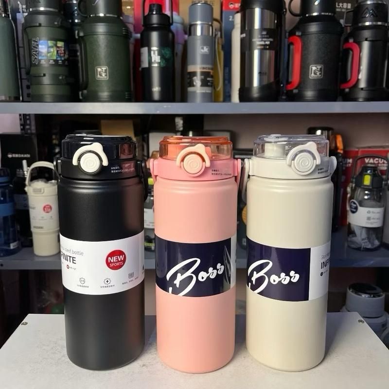 ￼ [ Kèm sticker 3D ] Bình Giữ Nhiệt Boss 1200ml ( 1 lít 2)  Lõi Inox 316 Có Quai Xách Kèm Ống Hút. C87 SHOP