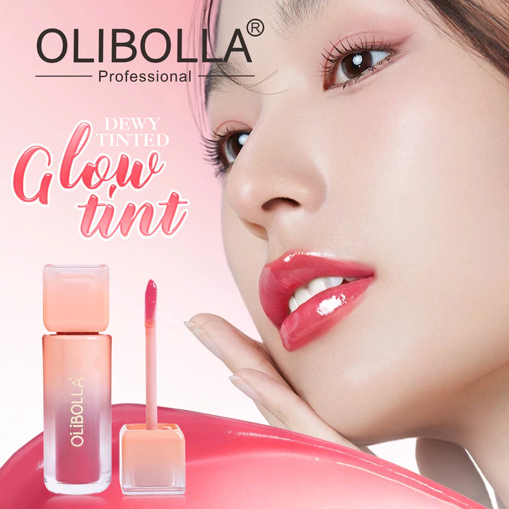 OLIBOLLA Màu Nước Bóng Gương Son Bóng Son Bóng Dưỡng Ẩm Chống Dính Không Phai Màu Có Sẵn Khóa Màu