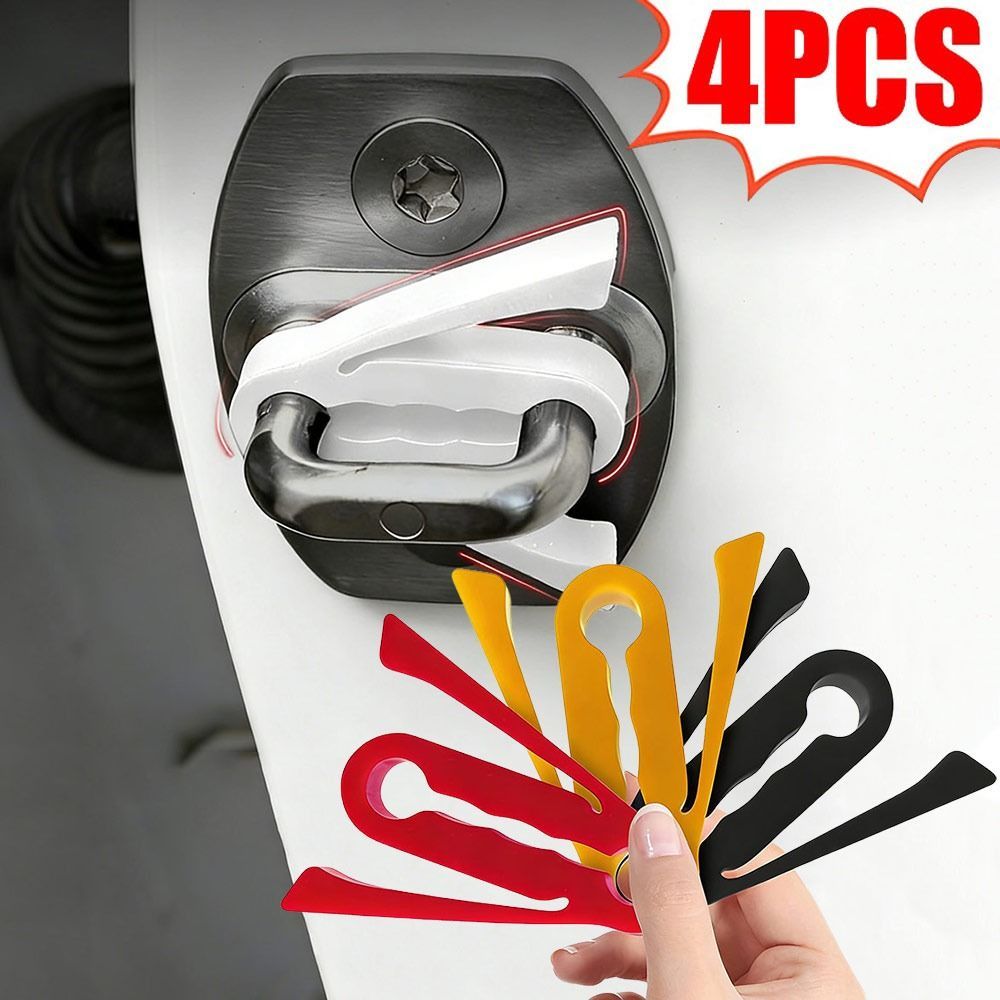 JVSUB 4 Cái Khóa Cửa Ô Tô Bộ Đệm Giảm Âm Thanh, Vỏ Khóa Cửa Hấp Thụ Sốc, Giảm Âm Thanh Silicon Bền Cách Âm Bảo Vệ Khóa Cửa Ô Tô Để Đóng Im Lặng Hơn