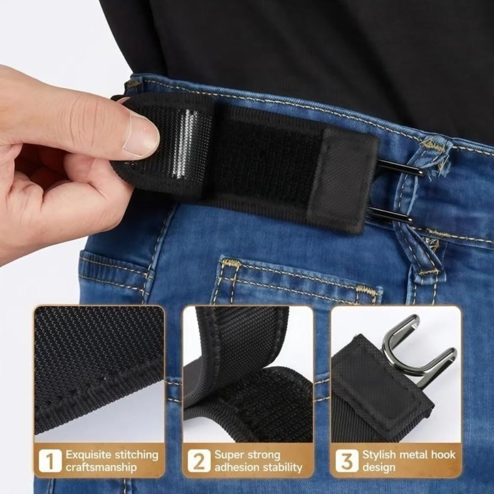 Móc đai không khóa PYCOU, Thắt lưng thun Unisex có thể điều chỉnh, Thắt lưng co giãn thoải mái
