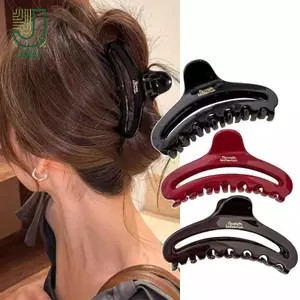 J & U Pháp Acetate Chữ Vàng Nhãn Rỗng Kẹp Phụ Kiện Tóc Nữ Sang Trọng Thời Trang Phụ Kiện Tóc Mới